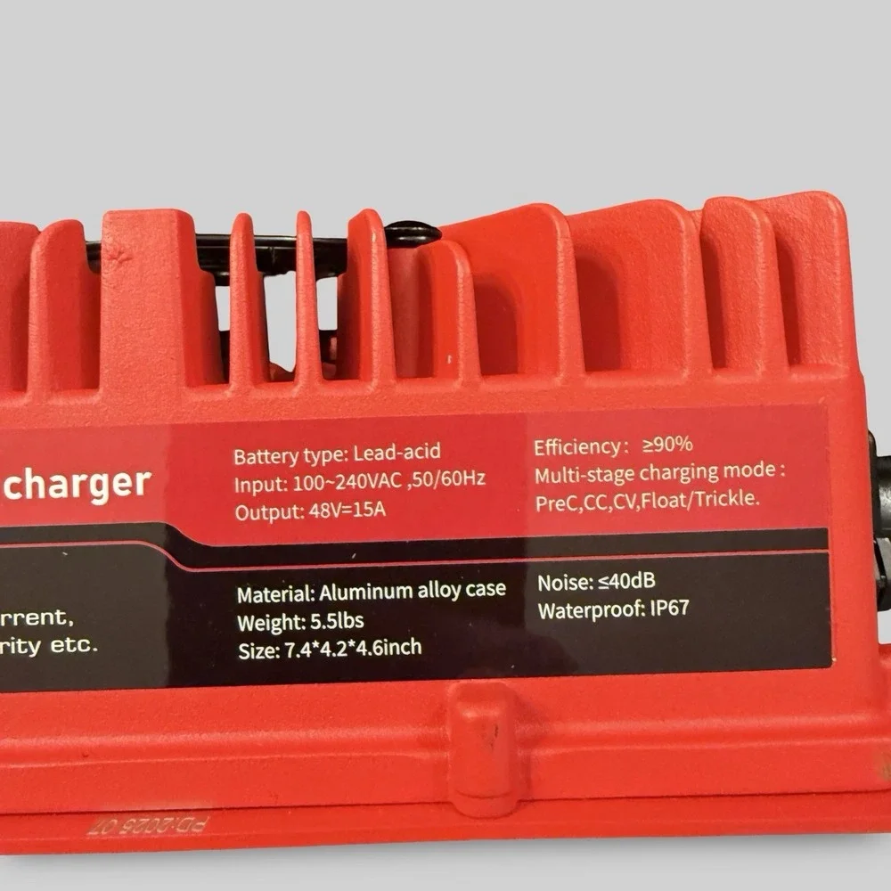 Epowery 15 AMP 48 Volt Golf Cart Battery Charger for Club Car 3-Pin Round Plug